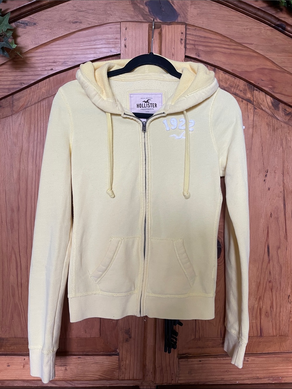 Hollister Pale Yellow Zip Hoodie